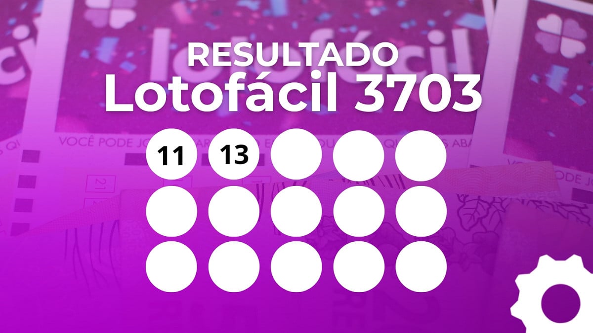Veja os números sorteados da Lotofácil 3703. Imagem: Oficina da Net