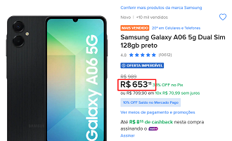 Oferta do Galaxy A06 5G