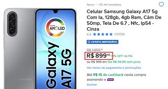 Oferta do Galaxy A17 5G