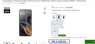 Oferta do Motorola Edge 70 Fusion