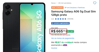 Oferta do Galaxy A06 5G