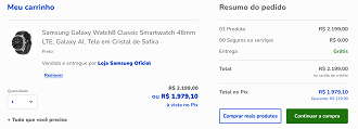 Samsung Galaxy Watch8 Classic 46mm LTE em oferta nas Casas Bahia!