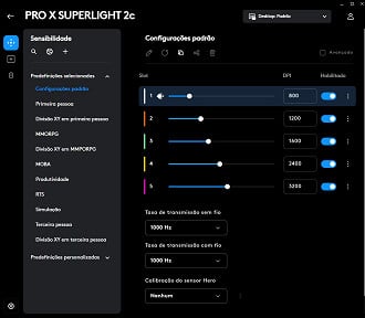GHUB configurando o Superlight 2c