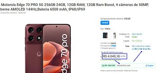 Promoção do Motorola Edge 70 Pro