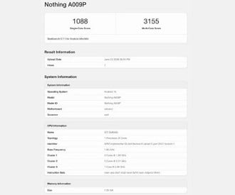 Nothing Phone (4b) aparece no Geekbench