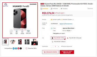 Huawei Pura 80 aparece na Shopee