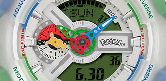 Ponteiro e mostrador personalizado do G-SHOCK Pokémon GA-110PKM-7A