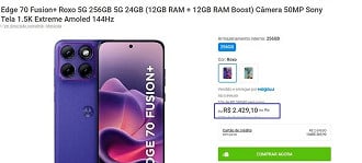 Promoção do Motorola Edge 60 Fusion+