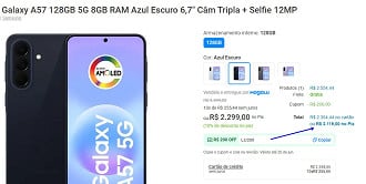 Promoção do Galaxy A57