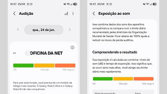 Samsung Health já cita os novos relógios. Imagem: Oficina da Net