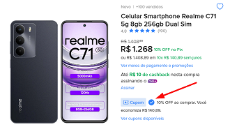 Oferta do realme C71 5G