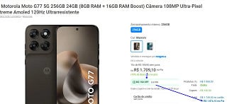 Promoção do Motorola Moto G77