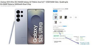 Pegue o seu Galaxy S25 Ultra com desconto no Magalu