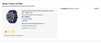 Galaxy Watch Ultra 2025 por R$ 1.789,10 na Amazon!