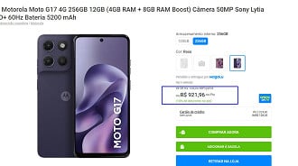 Promoção do Motorola Moto G17