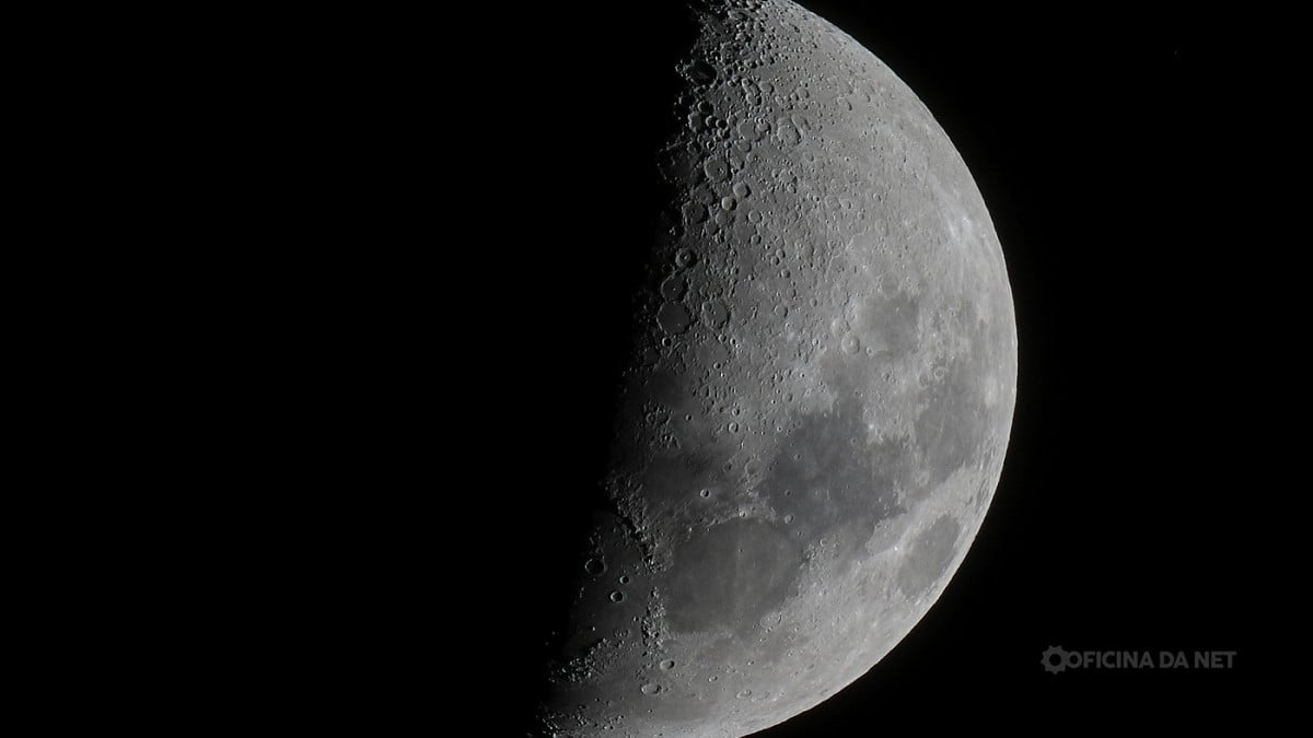 Qual a fase da Lua nesta quarta, 8 de julho de 2026. Imagem: Oficina da Net