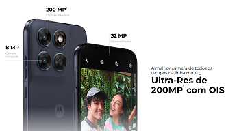 A Motorola trouxe de forma inédita um sensor de 200MP como principal no Moto G Max, além da resolução ela também conta com estabilização óptica.