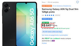 Oferta do Galaxy A06 5G
