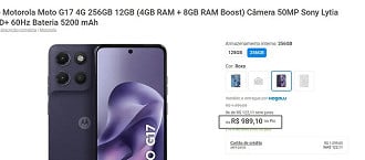 Oferta do Motorola Moto G17