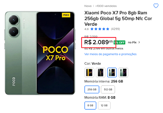 Oferta do POCO X7 Pro