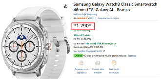 Oferta do Galaxy Watch 8 Classic