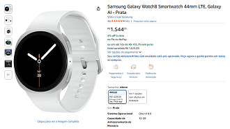 Galaxy Watch8 44mm LTE por R$ 1.544,05 no PIX.