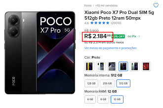 Oferta do POCO X7 Pro
