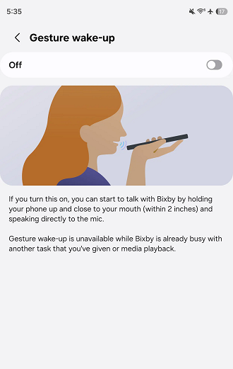 Gestos com a Bixby
