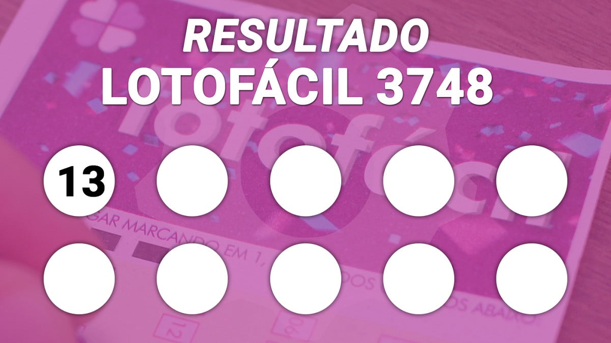 Veja os números sorteados da Lotofácil 3748. Imagem: Oficina da Net