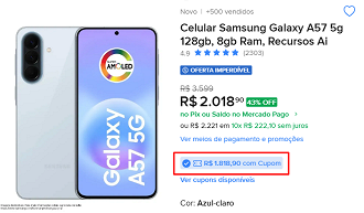 Oferta do Galaxy A57