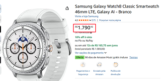 Oferta do Galaxy Watch 8 Classic