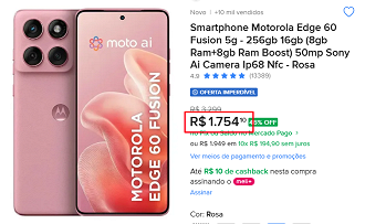 Oferta do Motorola Edge 60 Fusion