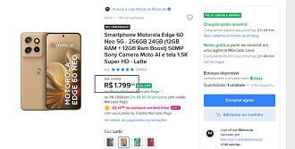 Promoção do Motorola Edge 60 Neo