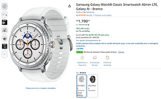 Galaxy Watch8 Classic 46mm LTE por R$ 1.790,10 na Amazon!