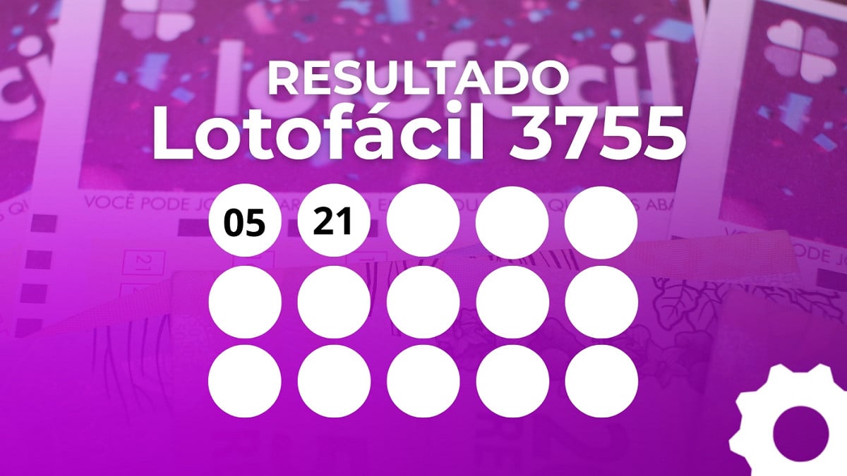 Veja os números sorteados da Lotofácil 3755. Imagem: Oficina da Net