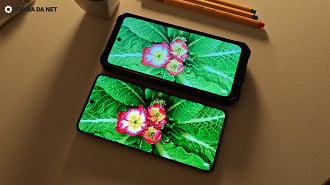 Tela LCD (cima) vs Tela AMOLED (baixo)