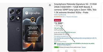 Oferta do Motorola Signature