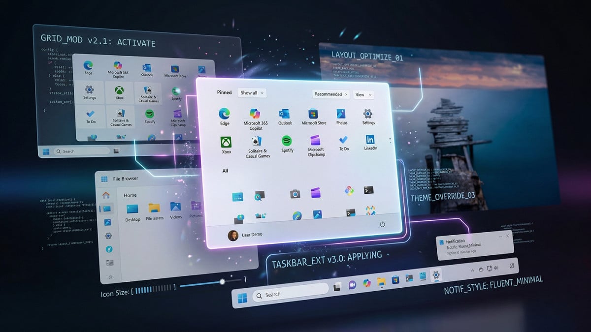 Windows transparente com Windhawk.