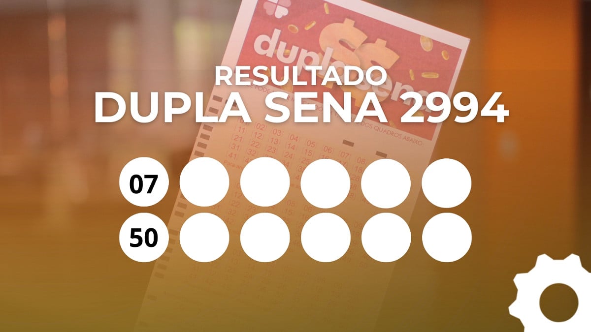 Veja os números sorteados da Dupla Sena 2994. Imagem: Oficina da Net
