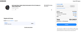 Samsung Galaxy Watch Ultra2 por R$ 4.049,19 na loja oficial da Samsung.