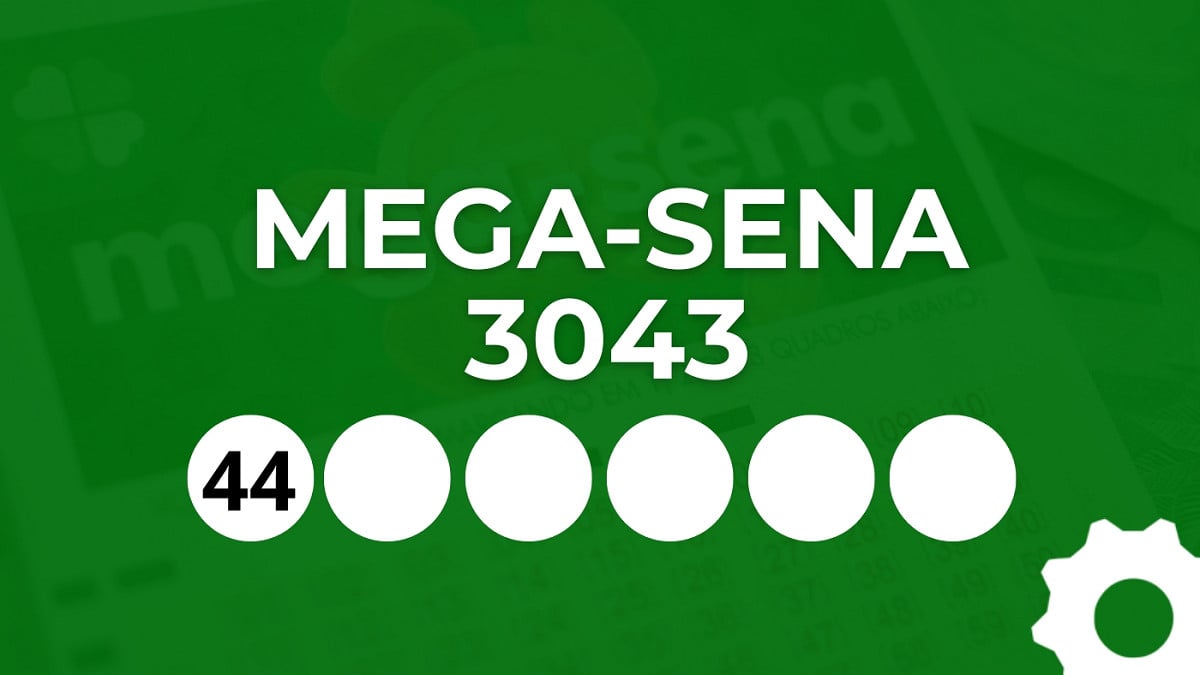 Veja os números sorteados da Mega-Sena 3043. Imagem: Oficina da Net