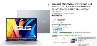 Promoção do Asus Vivobook.