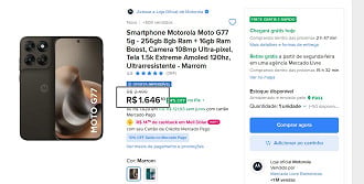 Oferta do Motorola Moto G77