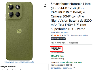 Oferta do Moto G15