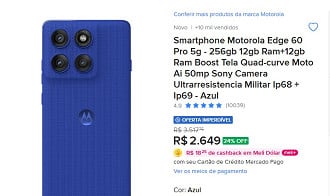 Promoção do Motorola Edge 60 Pro