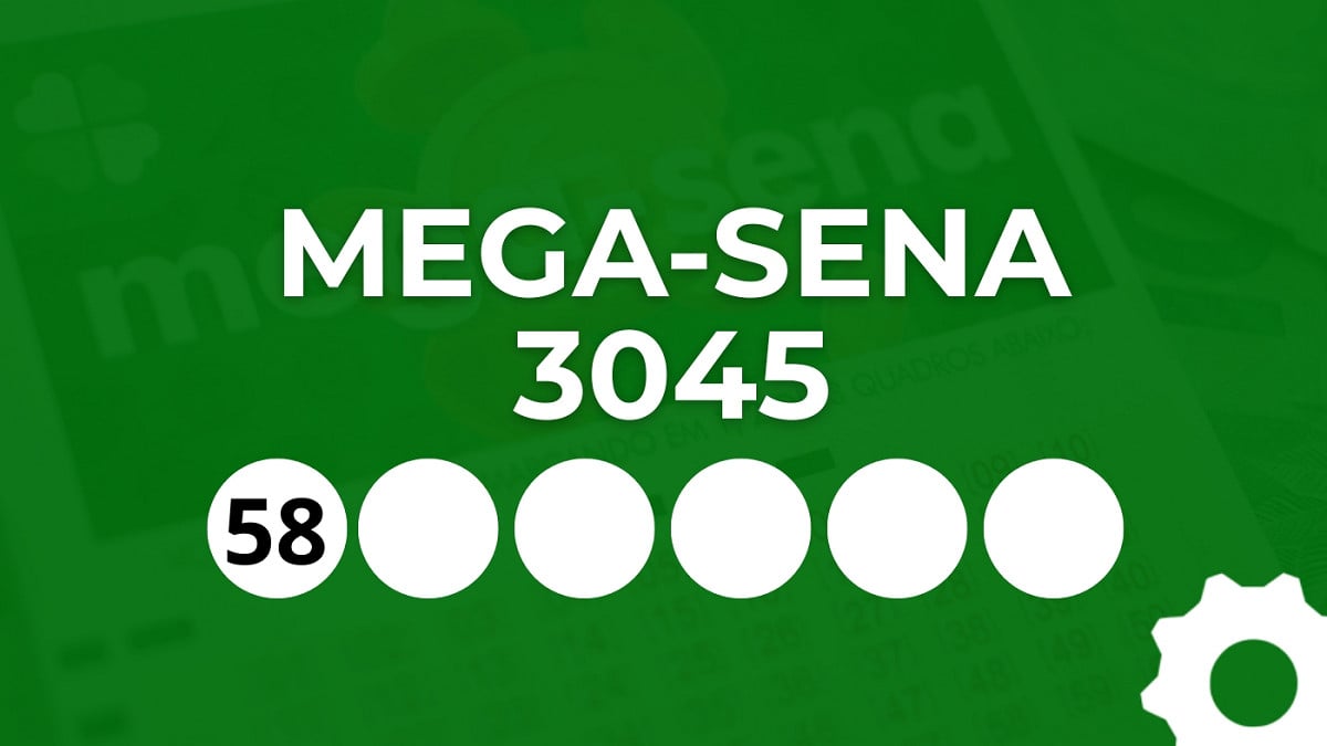 Veja os números sorteados da Mega-Sena 3045. Imagem: Oficina da Net