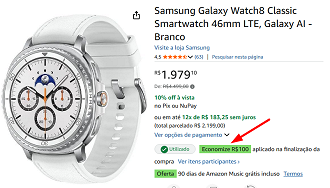 Oferta do Galaxy Watch 8 Classic