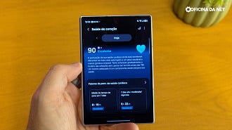Saúde app do celular usando Watch 9