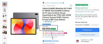 Tablet da Huawei aparece em oferta.