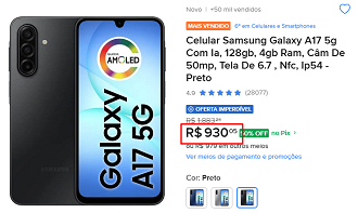 Oferta do Galaxy A17 5G